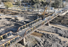 Comienza una etapa clave en la obra del nuevo puente sobre el río Vaqueros